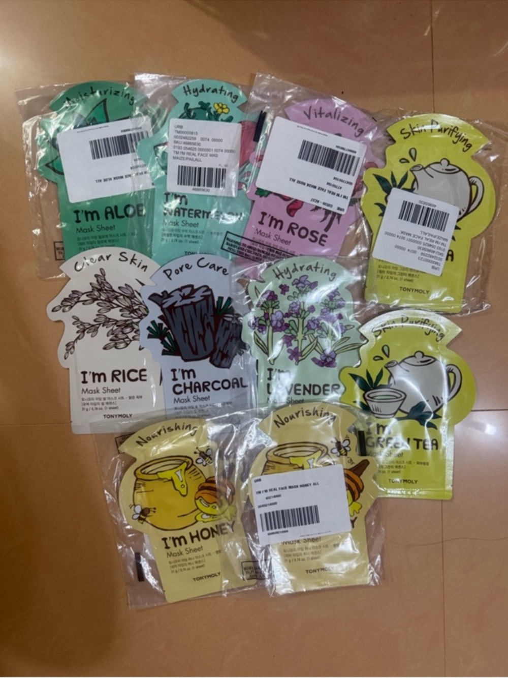 20 Tonymoly Face Sheet Masks Bundle Lot